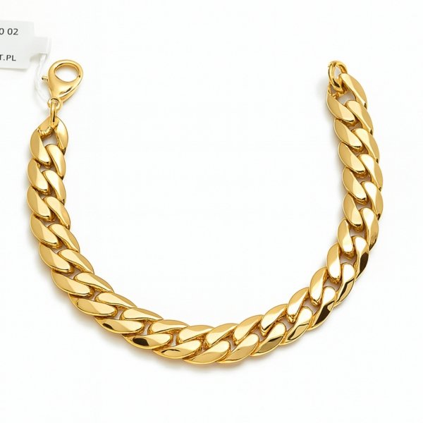 Bransoletka Gęsty Pancer 20 cm  złoto 585