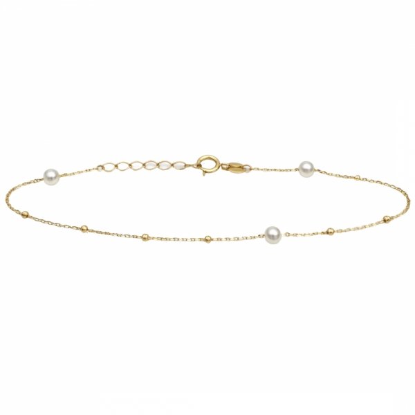 Bransoletka z perłami naturalnymi złoto 585