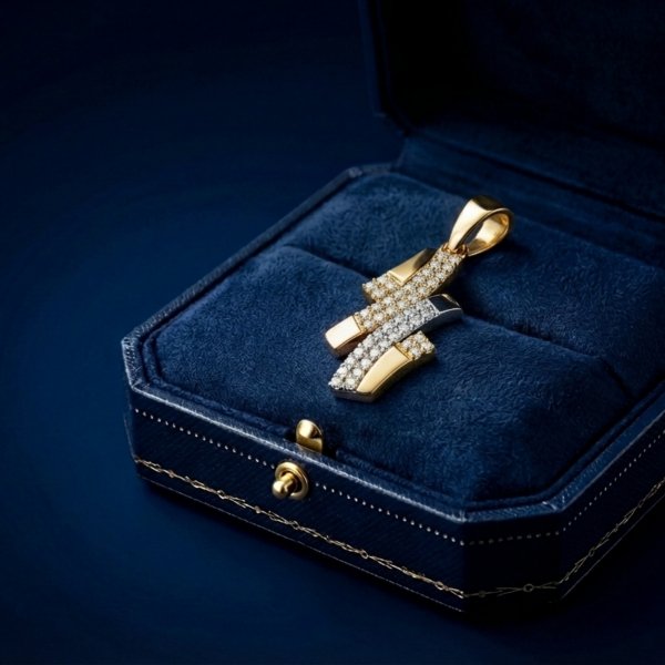 Wisior pełny sztaby trzy kolory  złoto 585 