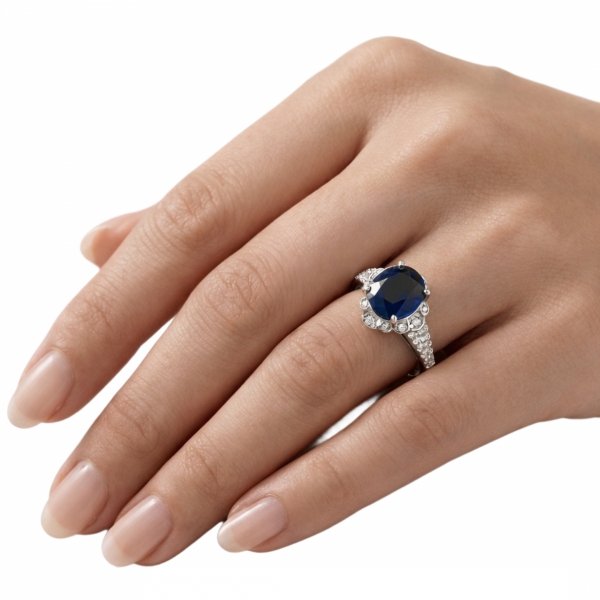 Pierścionek z naturalnymi kamieniami srebro 925 ROD