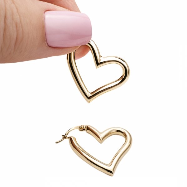 Kolczyki w formie serca złoto 585