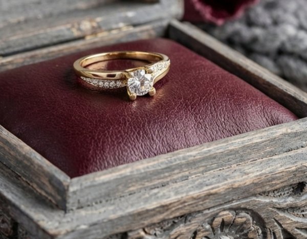  Pierścionek z kamieniami R.17  złoto 585 