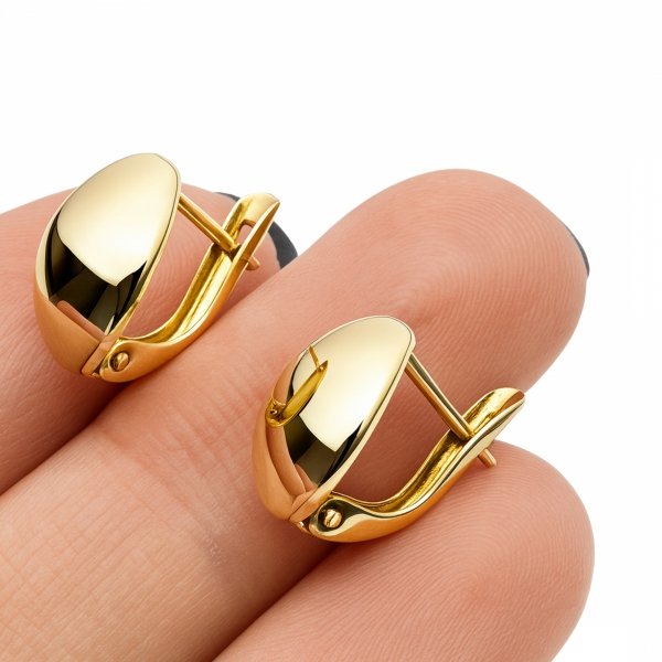  Kolczyki owal polerowany złoto 585