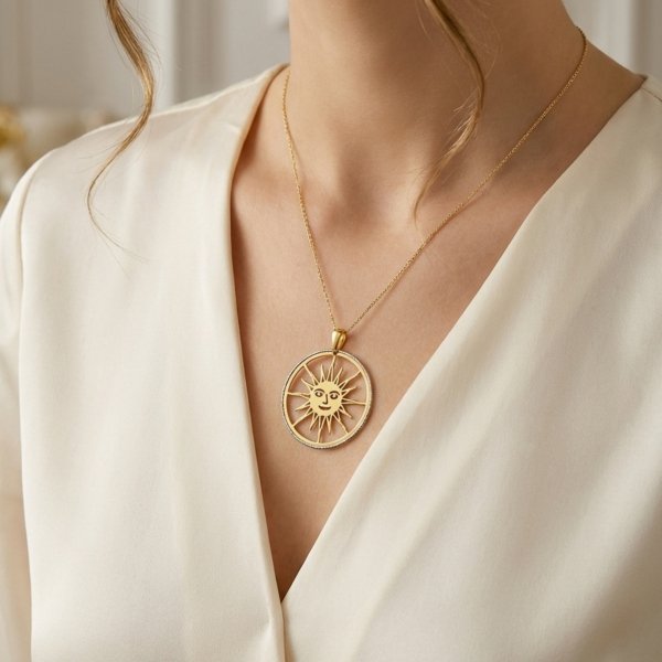 Zawieszka koło ze słońcem złoto 585 