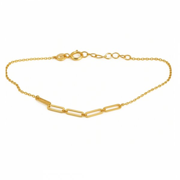 Bransoletka 19cm z motywem ogniw złoto 375 