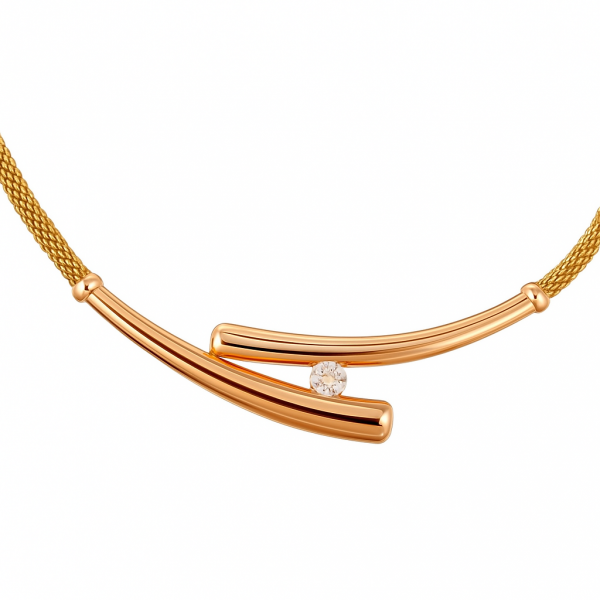 Naszyjnik dwie krople  wężowy 45,5cm złoto 585