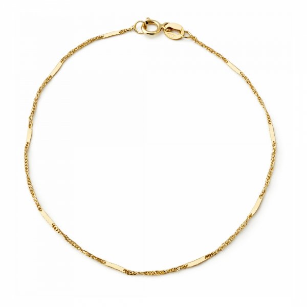 Bransoletka singapur z blaszką kuty 18 cm złoto 585