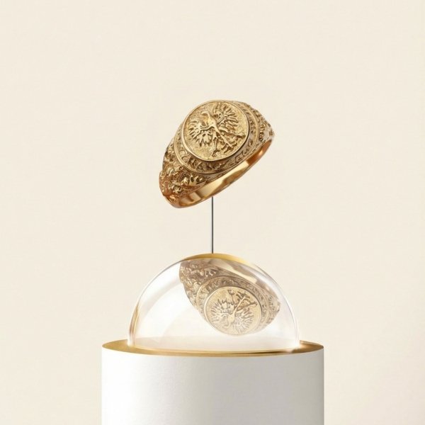 Sygnet męski z orłem R.27 złoto 585