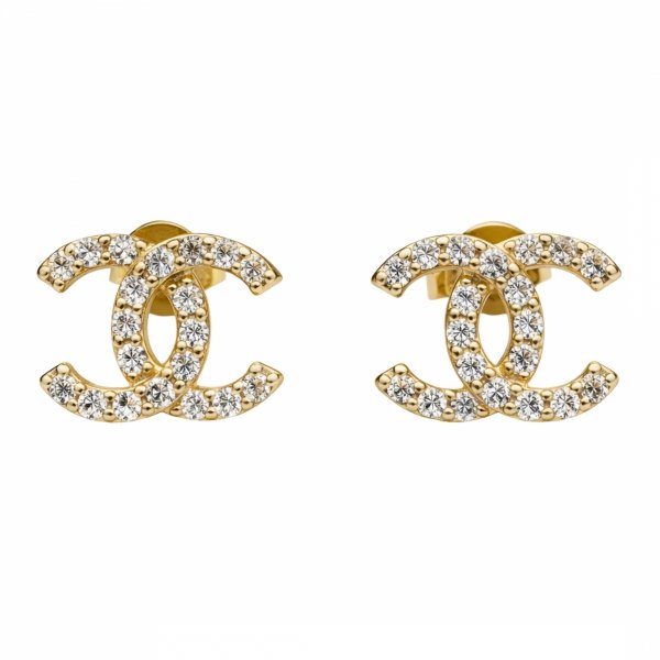 Kolczyki sztyft o splecionej formie z białymi kamieniami złoto 585 