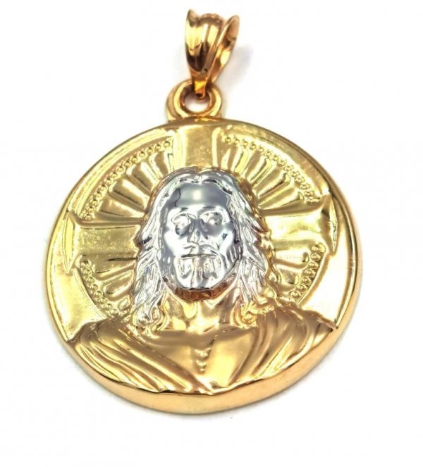 Medalik 3D Jezus złoto 585 