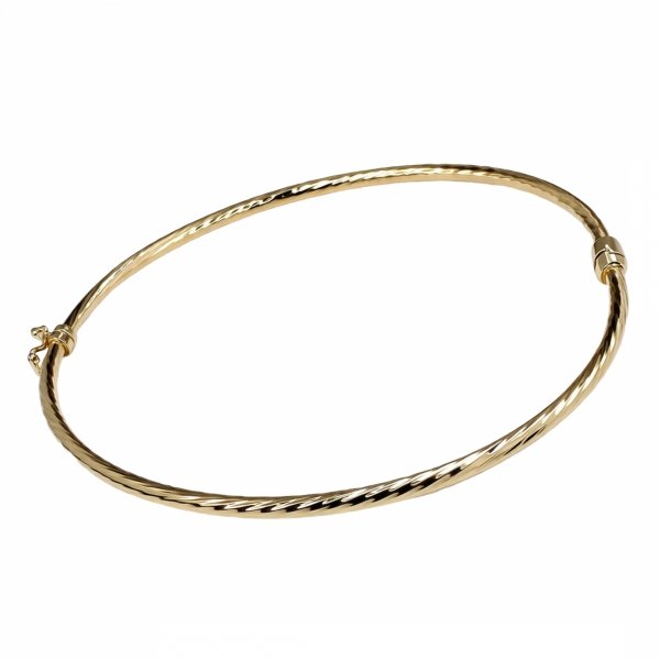 Bransoletka sztywna grawerowana złoto 585