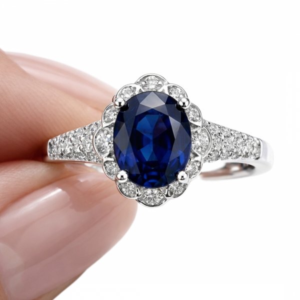 Pierścionek z naturalnymi kamieniami srebro 925 ROD