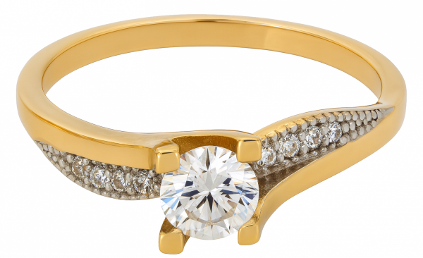  Pierścionek z białymi kamieniami R.16  złoto 585 