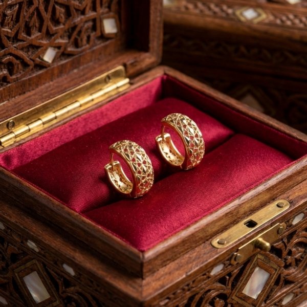 Kolczyki koła ażurowe złoto 585 