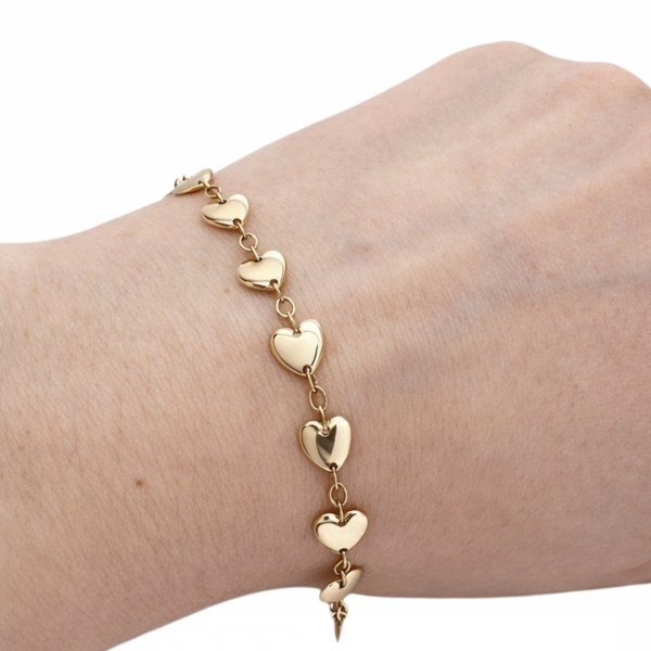 Bransoletka z motywem serc złoto 585