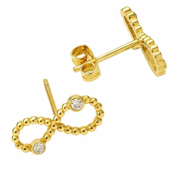 Kolczyki znak nieskończoności pleciony złoto 585 