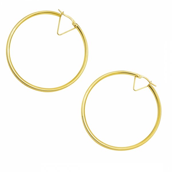 Kolczyki duże koła wysadzane kamieniami złoto 585