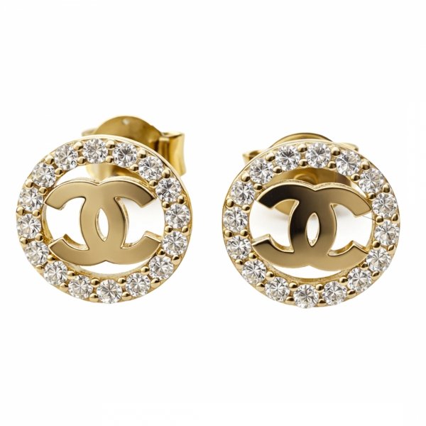 Kolczyki o splecionej formie z białymi kamieniami złoto 585