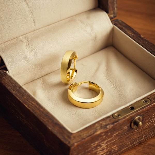 Kolczyki koła satyna 6mm złoto 585