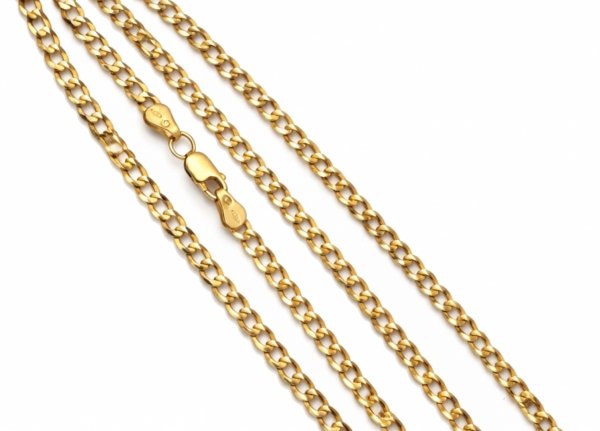 Łańcuch kuty 50cm o splocie klasycznej pancerki złoto 585 