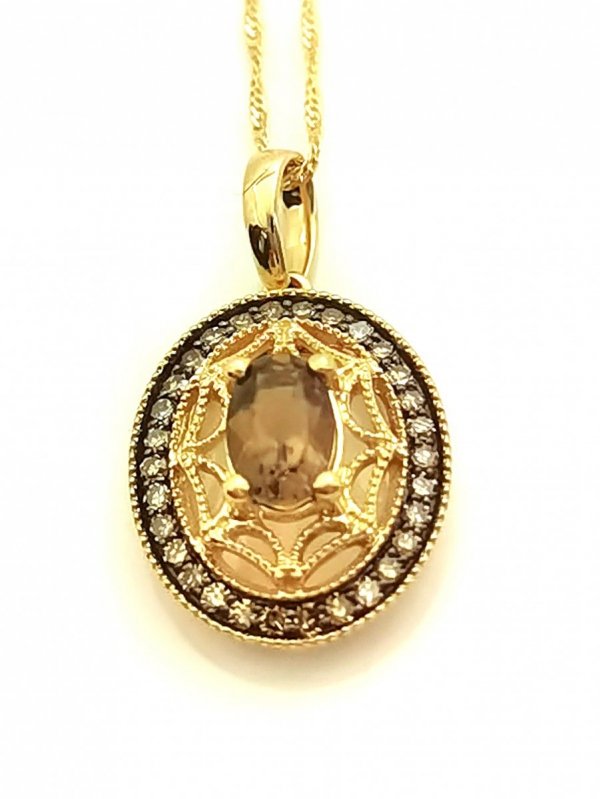 Naszyjnik rozeta diament 30/0.19ct złoto 585