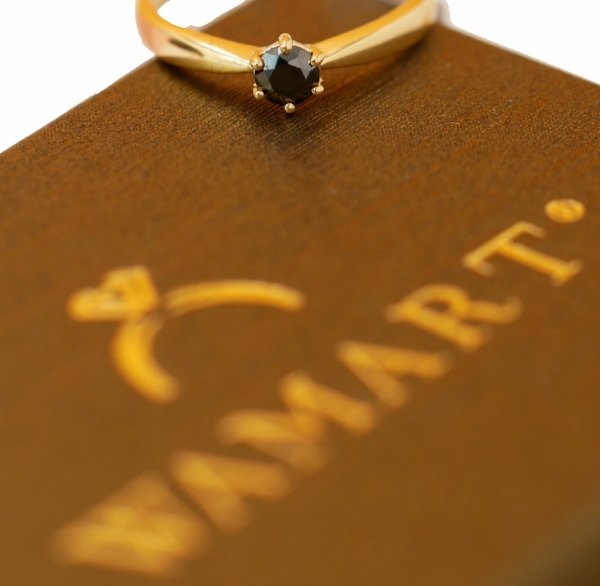  Pierścionek R.13 diamenty 1/0.32ct złoto 585 