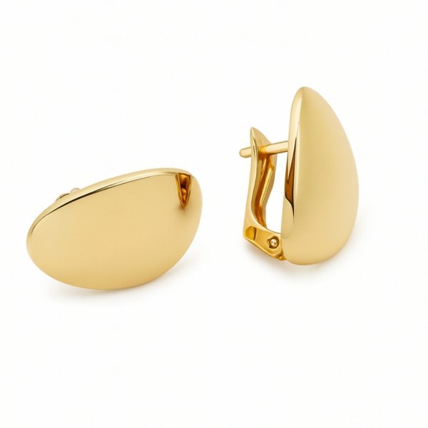 Kolczyki polerowane muszle angielskie złoto 585