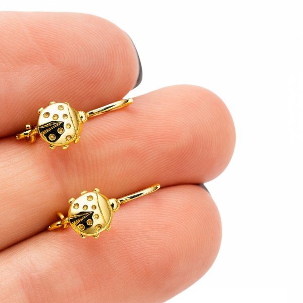 Kolczyki  bigle biedronki złoto 585 