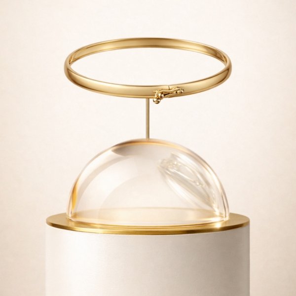 Bransoletka sztywna owalna złoto 585