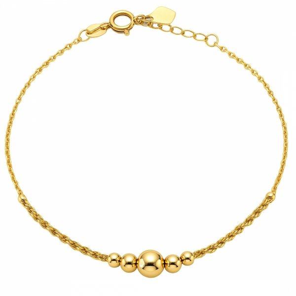 Bransoletka pięć kulek 19cm złoto 585 