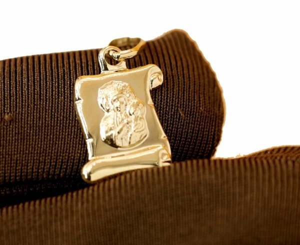 Medalik papirus wizerunek złoto 585 komunia