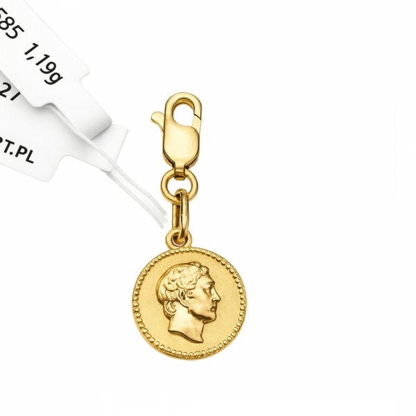 Charms przywieszka dukat 3D złoto 585 