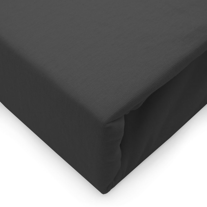 Prześcieradło jersey elastan z gumką BLACK/CZARNY/90x200x30