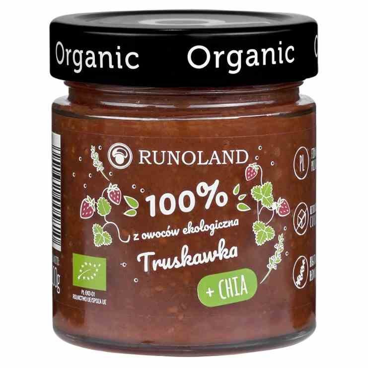 Truskawka + chia 100% owoców o konsystencji konfitury Runoland BIO, 200g