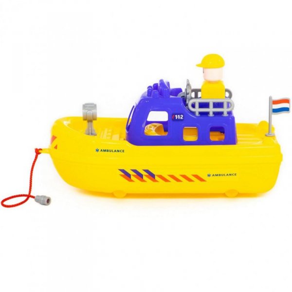 Łódka Do Kąpieli Ambulans Kuter Ratowniczy + Figurka