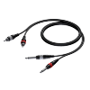 Procab CAB631/1.5 2 x RCA/Cinch male - 2 x 6.3 mm Jack male mono 1,5 meter