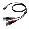 PROCAB CLA712/3 3.5 mm Jack male stereo - 2 x XLR male 3 meter