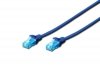Digitus Patch cord U/UTP kat.5e PVC 0,5m Niebieski