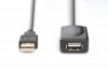 Digitus Przedłużacz/Extender USB 2.0 HighSpeed Typ USB A/USB A M/Ż aktywny, czarny 5m