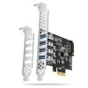AXAGON Kontroler PCEU-43RS PCIe 4x port USB 3.2 GEN 1, UASP VIA, 15-pin SATA zasilacz