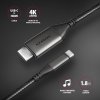 AXAGON Adapter RVC-HI2MC USB-C -> HDMI 2.0 4K/60Hz Aluminum, 1.8m kabel
