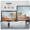 AXAGON HMC-STND Stojak z wieloportowy hub Aluminiowy 7in1, 5Gbps, do 10 cali-16 cali cali laptopów, nastawny, 3x USB-A, HDMI 4K/60Hz, GLAN, PD 100W, 60cm USB-C kabel