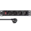 Qoltec Listwa zasilająca PDU do RACK 10 cali | 1U | 16A | 4xSchuko | 1.8m
