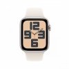 Apple Watch SE GPS, koperta 40 mm z aluminium w kolorze księżycowej poświaty z paskiem sportowym w kolorze księżycowej poświaty - rozmiar M/L