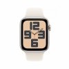 Apple Watch SE GPS + Cellular, koperta 44 mm z aluminium w kolorze księżycowej poświaty z paskiem sportowym w kolorze księżycowej poświaty - rozmiar S/M
