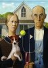 Trefl Puzzle 500 elementów American Gothic Psia Edycja