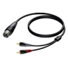 PROCAB CLA703/1.5 XLR male - 2 x RCA/Cinch male 1,5 meter