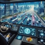 Wykorzystania monitorów interaktywnych w pojazdach transportowych.