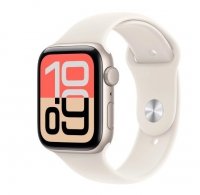 Apple Watch SE 3 GPS+Cellular koperta 40 mm z aluminium w kolorze księżycowej poświaty, pasek sportowy w kolorze księżycowej poświaty - rozmiar M/L 