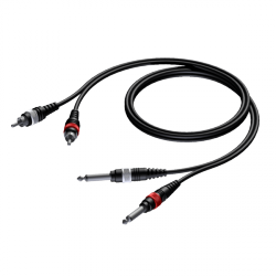Procab CAB631/1.5 2 x RCA/Cinch male - 2 x 6.3 mm Jack male mono 1,5 meter